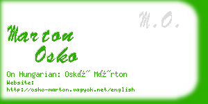 marton osko business card